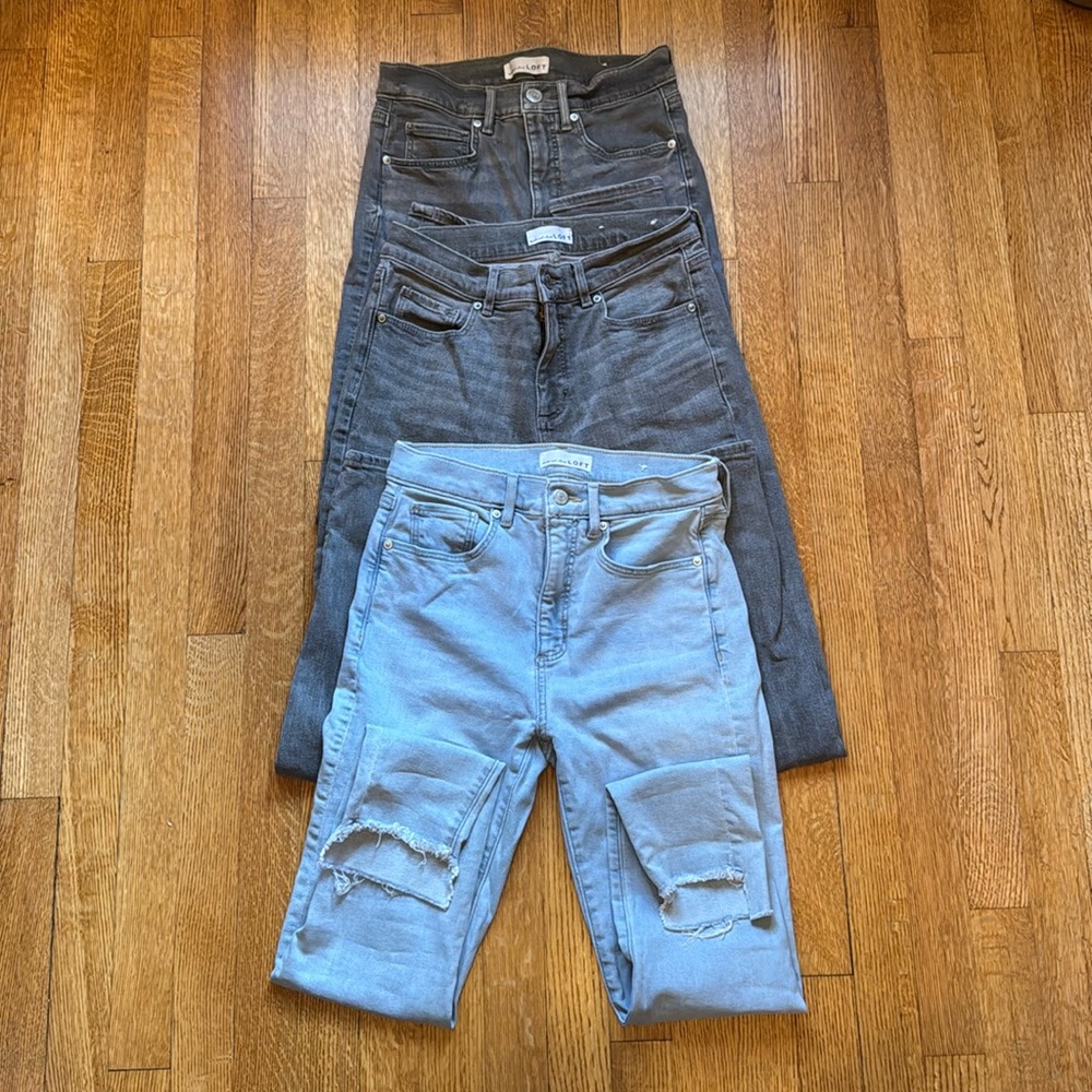 3 LOFT Skinny Jeans
